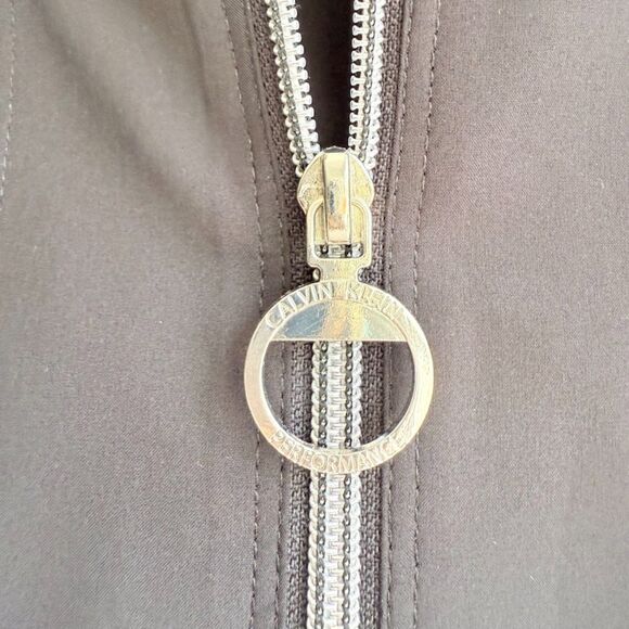 Calvin Klein Quarter Zip Windbreaker Hoodie in Black & Olive Green size xs - Picture 3 of 8